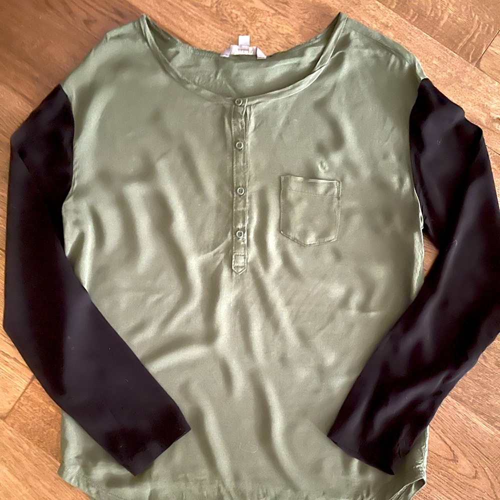 Olive green and black long sleeve